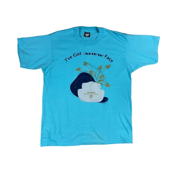 VTG Screen Stars Best Blue Anew Crew Neck Short Sleeve Shirt Size XL - Picture 1 of 6